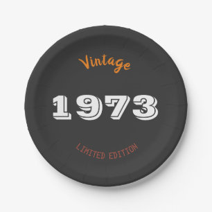Vintage 1973 limited edition 53rd Birthday Paper Plate