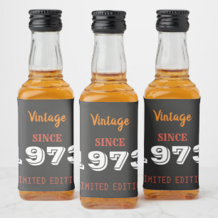 Vintage 1973 Limited Edition Liquor Bottle Label