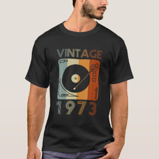 Vintage 1973 Retro Record Player Birthday Vinyl DJ T-Shirt