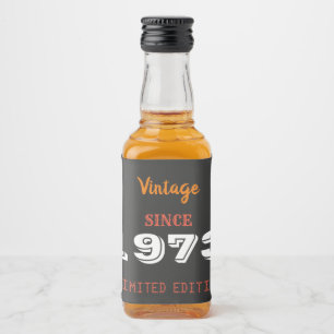 Vintage 1973 year limited edition 50th Birthday  Liquor Bottle Label