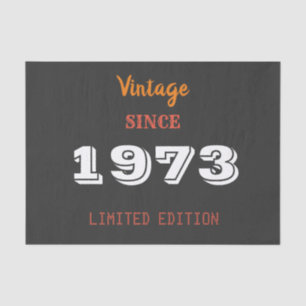 Vintage 1973 year limited edition 50th Birthday  Tissue Paper