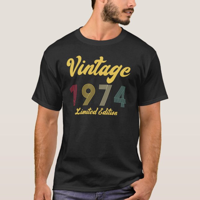 Vintage 1974 50th Birthday Gift Men  T-Shirt (Front)