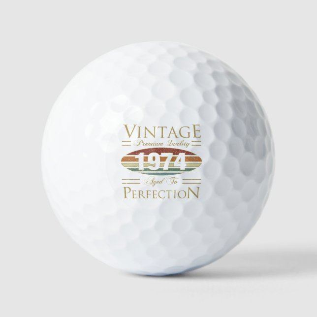 Vintage 1974 50th Birthday Golf Balls (Front)