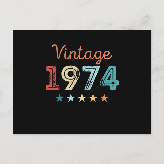 Vintage 1974 50th Birthday Retro Gift 50 year old Postcard (Front)