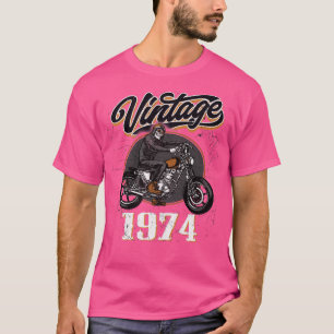 Vintage 1974 born in 1974 48th biker motorcycle T-Shirt
