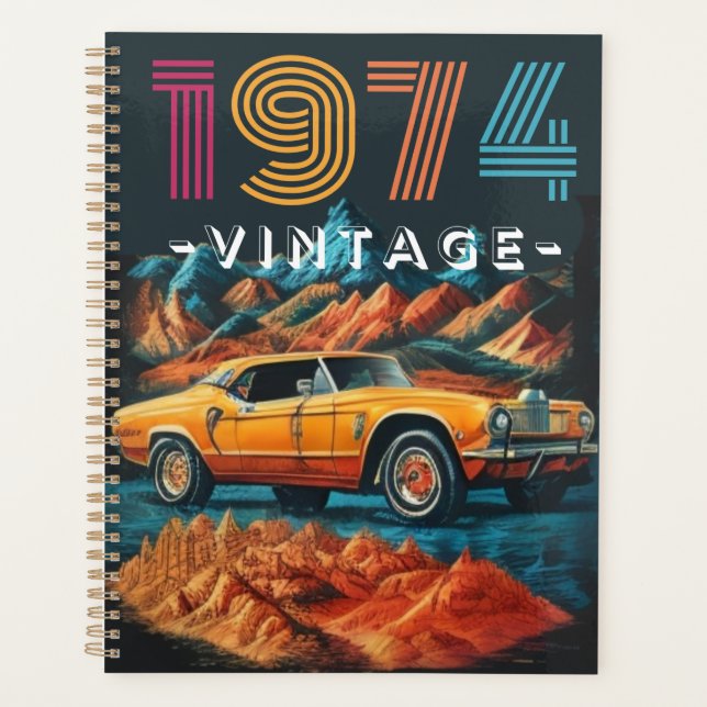Vintage 1974 cool car planner (Front)