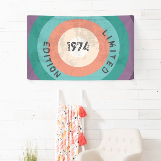 Vintage 1974 limited edition 50th Birthday  Banner (Insitu)