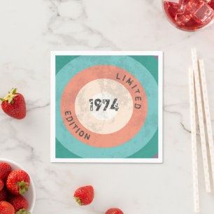 Vintage 1974 limited edition 50th Birthday  Napkin