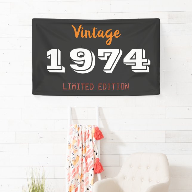 Vintage 1974 Limited Edition Banner – Retro 52nd (Insitu)
