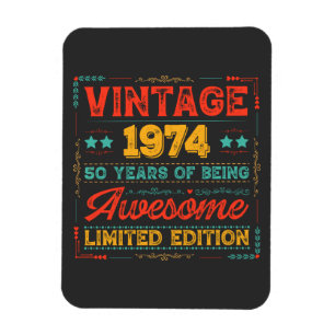  Vintage 1974 Made in 1974 50th Birthday 50 Years  Magnet