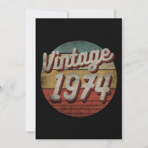VINTAGE 1974 MEN WOMEN BIRTHDAY GIFT INVITATION