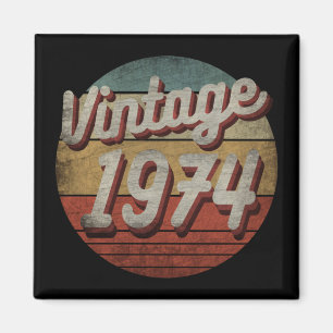 VINTAGE 1974 MEN WOMEN BIRTHDAY GIFT MAGNET