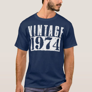 Vintage 1974 Vintage White Text T-Shirt
