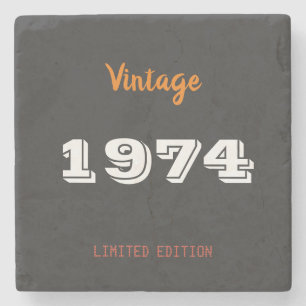 Vintage 1974 year limited edition 50th Birthday Stone Coaster