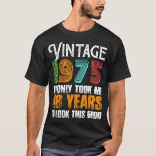 Vintage 1975 48 Years Old Birthday Idea For Father T-Shirt