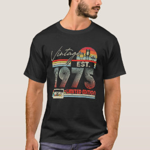 Vintage 1975 48th Birthday Cassette Tape T-Shirt