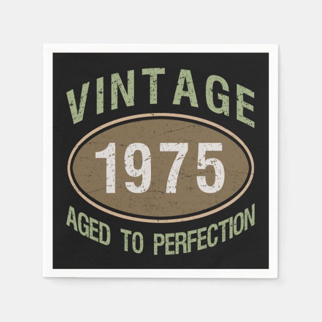 Vintage 1975 50th Birthday Napkin (Front)