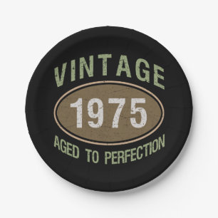 Vintage 1975 50th Birthday Paper Plate