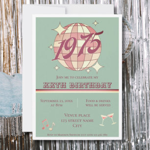 Vintage 1975 50th birthday party Invitation