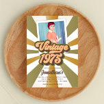 Vintage 1975 50th Birthday Photo  Invitation<br><div class="desc">Celebrate a milestone in style with our Vintage 1975 50th Birthday Photo Invitation! This retro invitation is designed to take you back in time while highlighting your journey with a personal touch. Featuring a classic vintage design and customisable photo, it’s the perfect way to honour 50 years of memories, laughter,...</div>