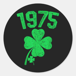 Vintage 1975 50th Birthday St. Patricks Day Shamro Classic Round Sticker