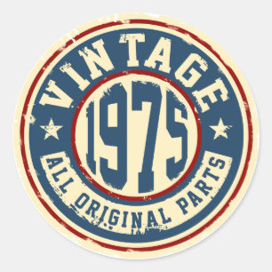 Vintage 1975 All Original Parts Classic Round Sticker