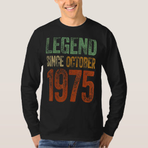 Vintage 1975 Birthday October Born Legend Since 1 T-Shirt