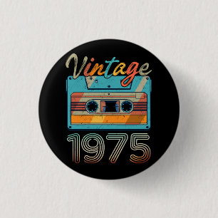 Vintage 1975 Cassette Tape Retro 48th Birthday 48 3 Cm Round Badge