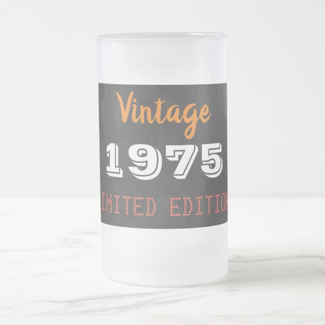 Vintage 1975 Frosted Beer Mug – 50th Birthday Gift (Center)