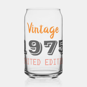 Vintage 1975 Limited Edition 50th Birthday Can Gla Glass