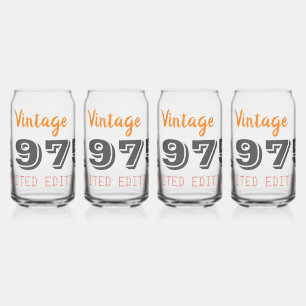 Vintage 1975 limited edition 50th Birthday Gift  Can Glass