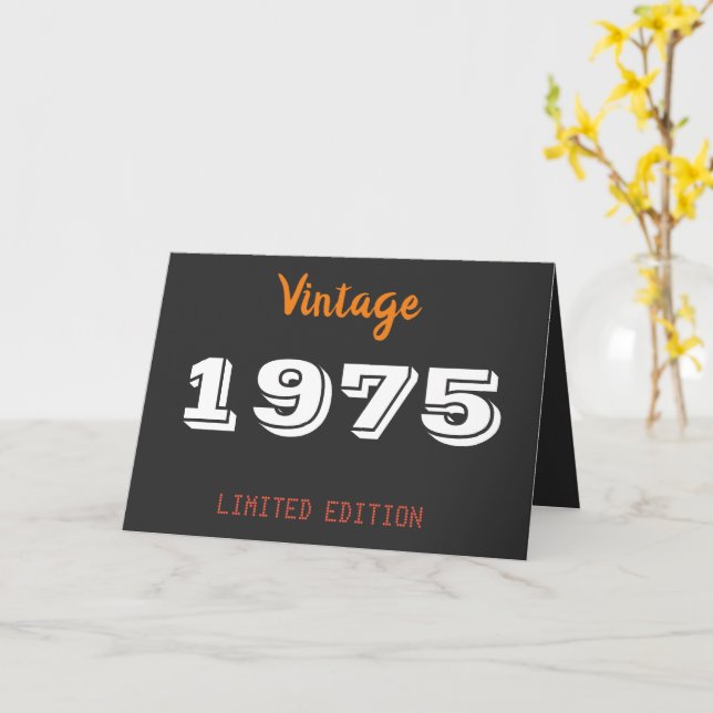 Vintage 1975 Limited Edition 50th Birthday Gift  Card (Yellow Flower)