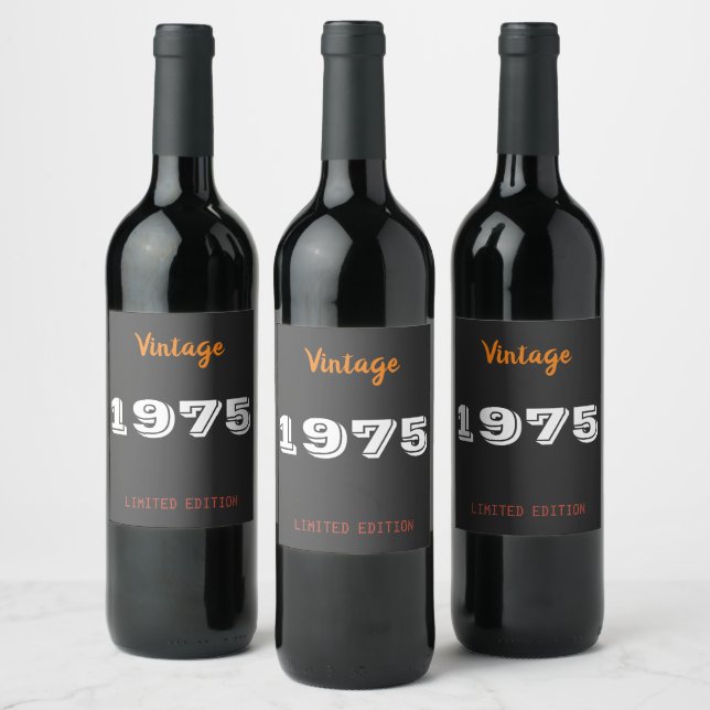Vintage 1975 Limited Edition Wine Label – 50th  (Bottles)