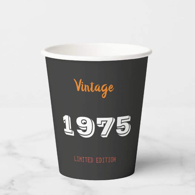 Vintage 1975 Paper Cups – 50th Birthday Party  (Front)