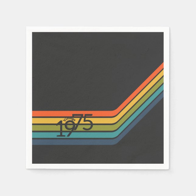 Vintage 1975 Retro Design paper napkin. Napkin (Front)