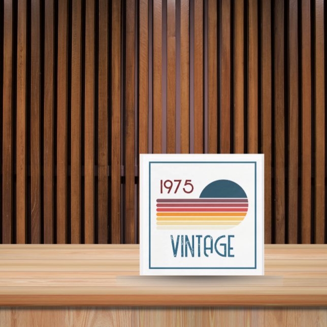 Vintage 1975 Retro Stripe Sun 50th Birthday Invitation (Creator Uploaded)