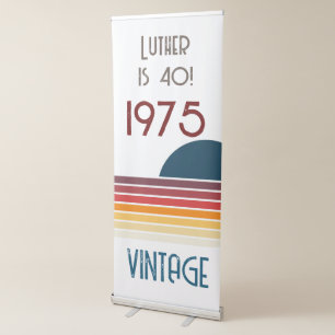 Vintage 1975 Retro Stripe Sun Retractable Banner