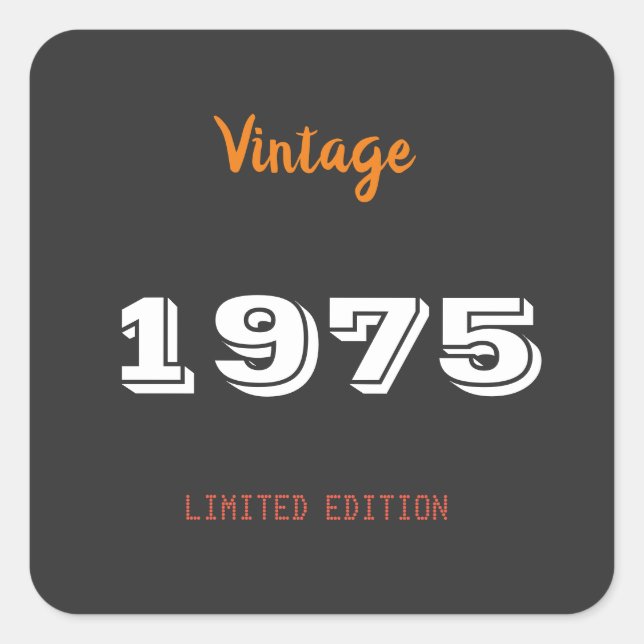 Vintage 1975 Sticker – 50th Birthday Limited Edit (Front)