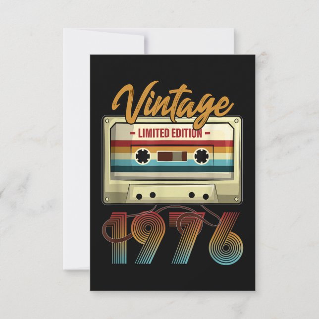 Vintage 1976 45th birthday cassette tape Birthday Card (Front)