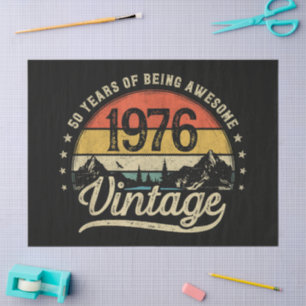 Vintage 1976 50 Years Old 50th Birthday Tissue Paper