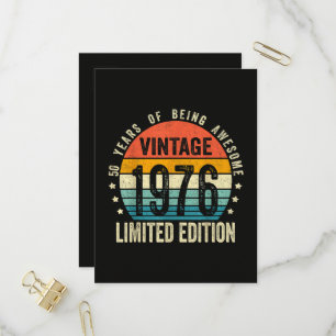 Vintage 1976 50th Birthday Born In 1976 Invitation Postcard