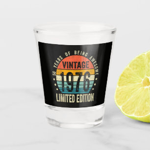 Vintage 1976 50th Birthday Born In 1976 Shot Glass