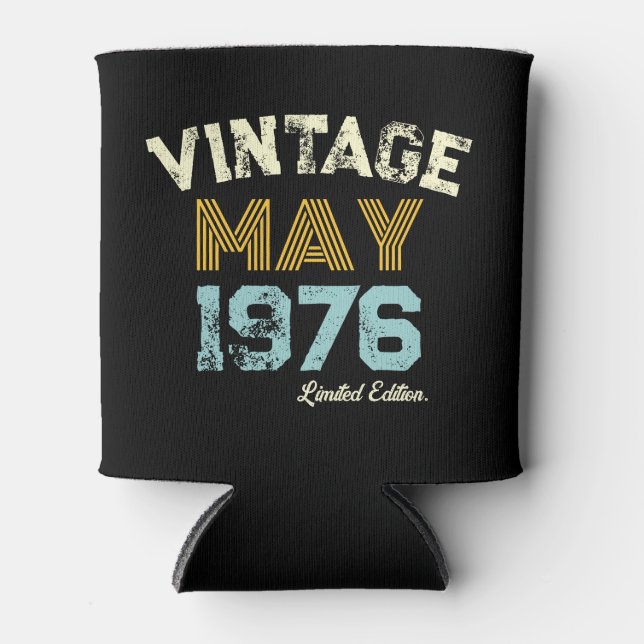 Vintage 1976 Custom Birth Year & Age  Can Cooler (Front)
