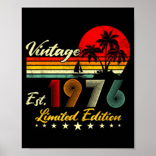 Vintage 1976 Limited Edition 50th Birthday 50 Year Poster