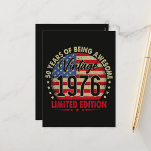 Vintage 1976 Limited Edition 50th Birthday Holiday Postcard