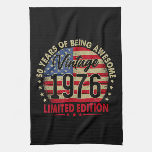 Vintage 1976 Limited Edition 50th Birthday Tea Towel