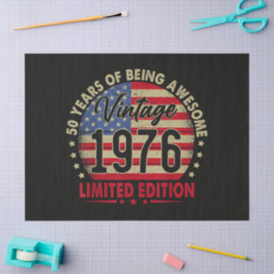 Vintage 1976 Limited Edition 50th Birthday Tissue Paper