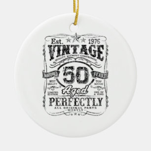 Vintage 1976 Limited Edition Shirt 50 Year Old 50t Ceramic Tree Decoration