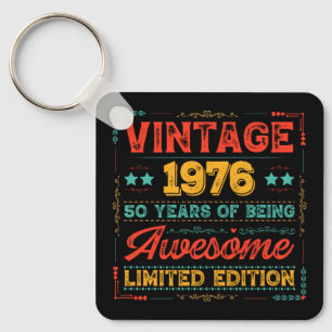 Vintage 1976 Made in 1976 70th Birthday 50 Years Key Ring