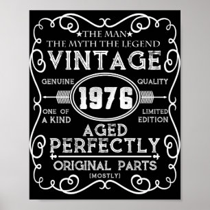 Vintage 1976 Man Myth Legend 45th Birthday Poster